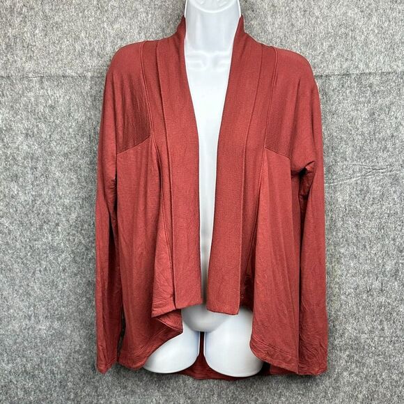 Athleta Nirvana Wear Two Ways Wrap Womens XS Brick Red Open Front Waterfall Yoga - Picture 1 of 9